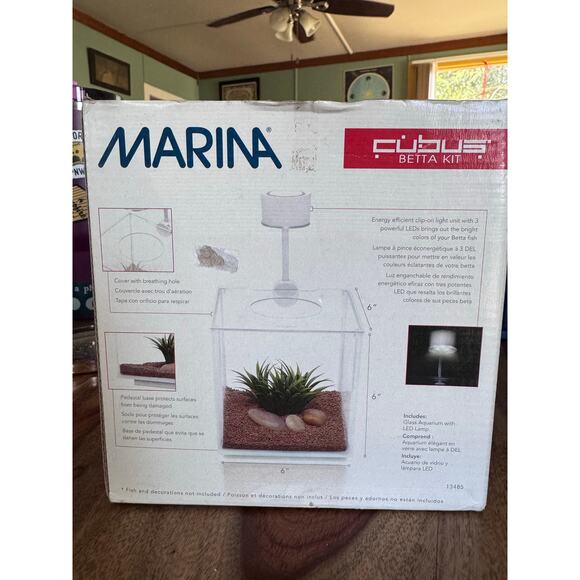 BETA AQUARIUM Marina Cubus Betta Kit Glass Aquarium With LED Lamp - Picture 10 of 10